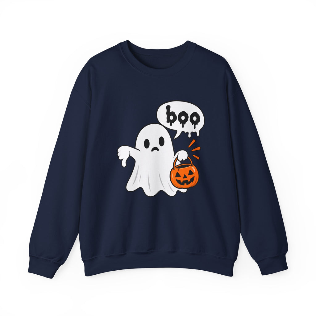 Ghost "Boo" Sweatshirt — Cute Halloween Crewneck