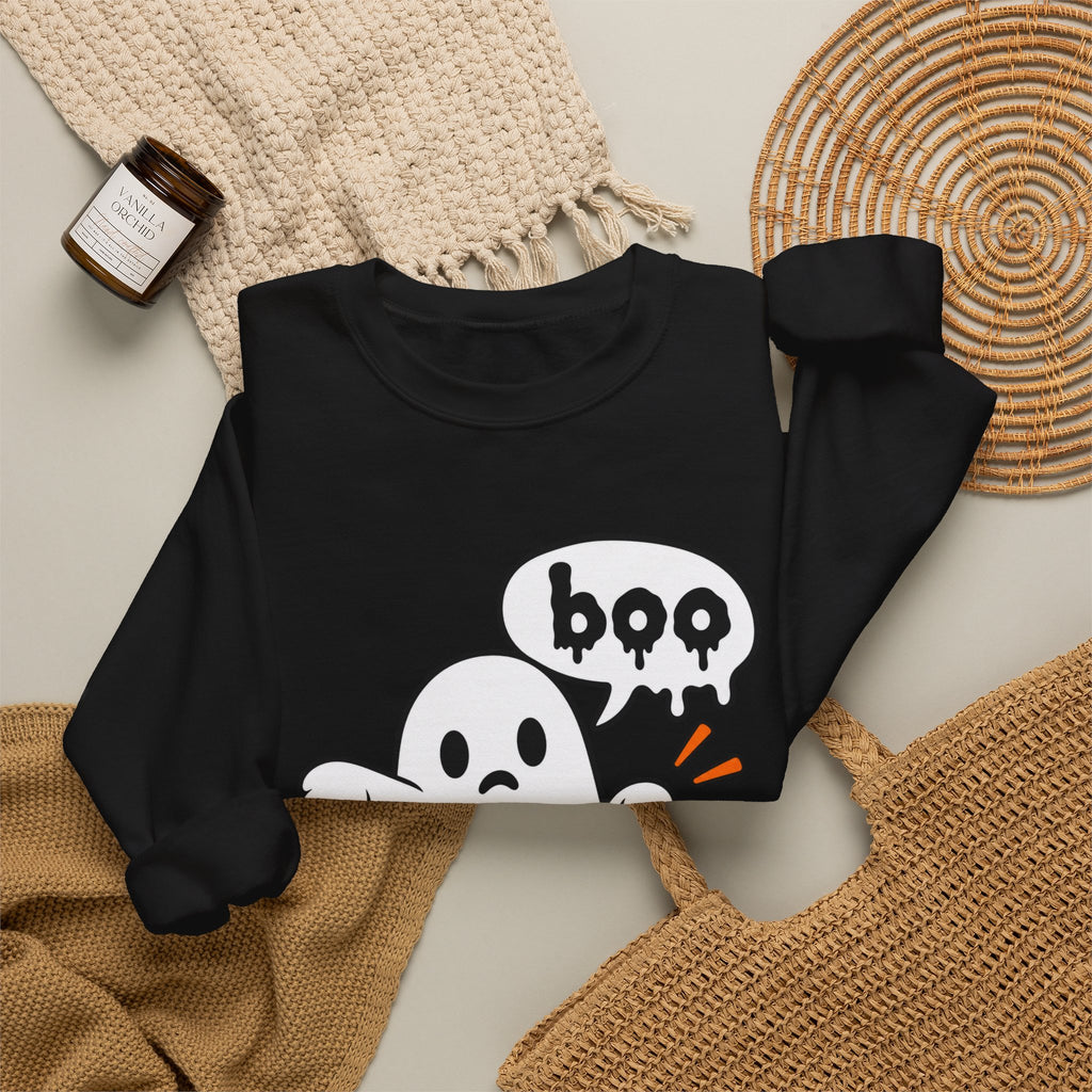 Ghost "Boo" Sweatshirt — Cute Halloween Crewneck