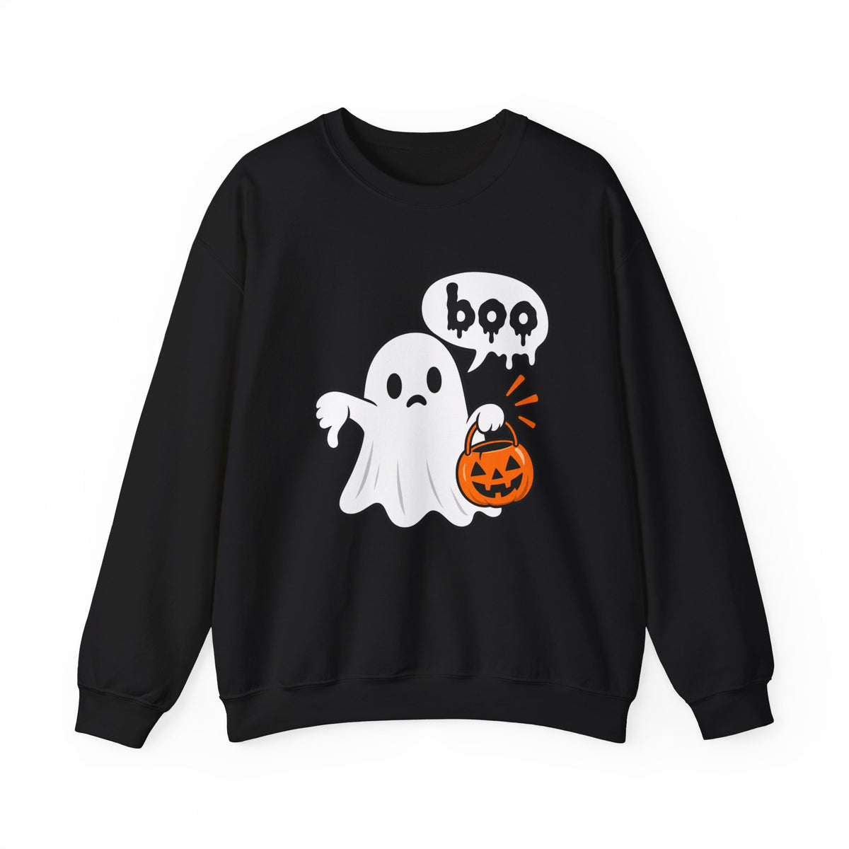 Ghost "Boo" Sweatshirt — Cute Halloween Crewneck
