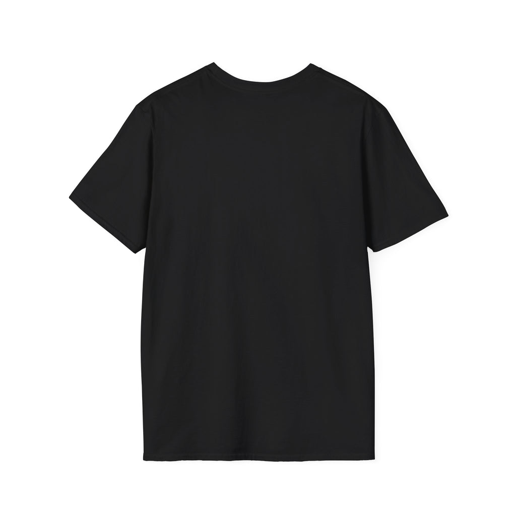 Back view of the plain black tee