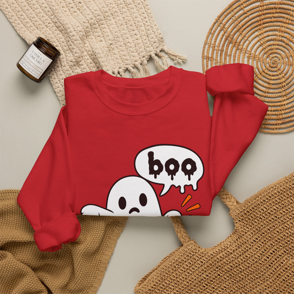 Ghost "Boo" Sweatshirt — Cute Halloween Crewneck