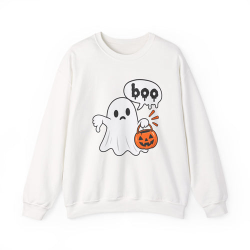 Ghost "Boo" Sweatshirt — Cute Halloween Crewneck
