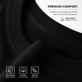 Ribbed collar and cotton fabric detail of the black tee