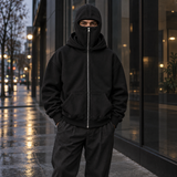 Anti Social Balaclava Zip-Up Hoodie – Oversized Cotton Fleece