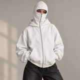 Anti Social Balaclava Zip-Up Hoodie – Oversized Cotton Fleece