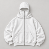 Anti Social Balaclava Zip-Up Hoodie – Oversized Cotton Fleece